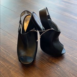 MOSSIMO PEEP TOE BLACK Platform Size 9 NEW
